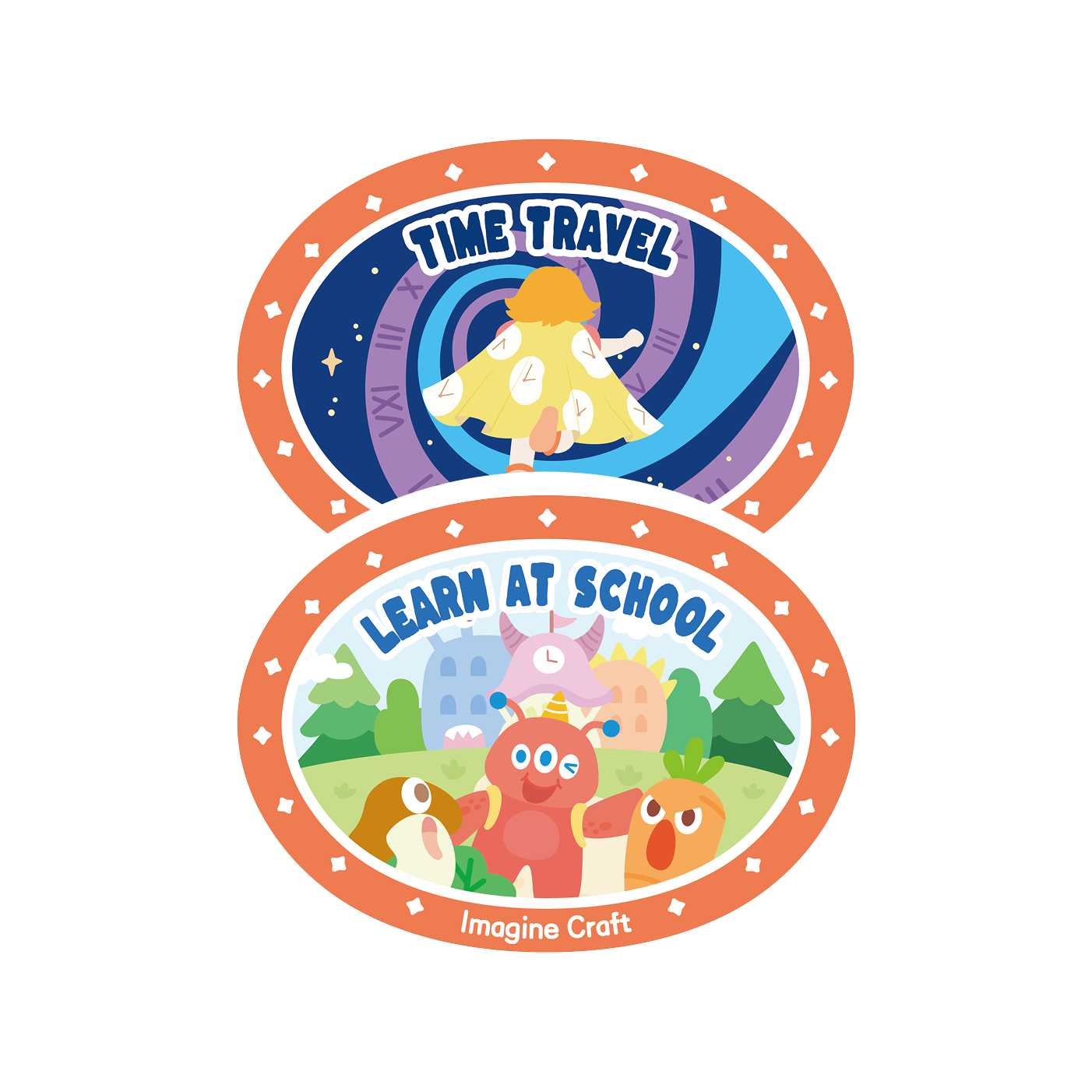 Magic and Time Adventures-Clumsy Monster: Learning at School&Time Travel: The Eternal Hourglass