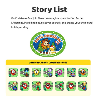 Christmas Adventure & Creation Story Cards – Make Your Own Craft + Interactive Craft, Upload MP3 Audio, Interactive Christmas Story, Screen-Free Learning for Kids 3–8 (No Player)